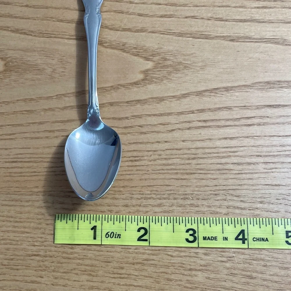 Oneida Stainless Flatware Chateau Pattern Lot of 2 Teaspoons Dinner Spoon USA 6